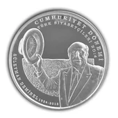 AgaKulche Süleyman Demirel Gümüş Sikke Coin thumbnail 1