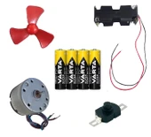 Kutulu DC 6V Güçlü Hobi Oyuncak Motoru Pervane Anahtar Pil Öğrenci Elektrik Motor Deney Seti thumbnail 2