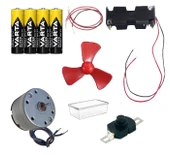 Kutulu DC 6V Güçlü Hobi Oyuncak Motoru Pervane Anahtar Pil Öğrenci Elektrik Motor Deney Seti thumbnail 1