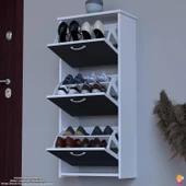 Modilayn WEST Asma Antre 52x116x26 cm’ lik 3 Düşer Kapak 6 Göz Bölmeli Ayakkabılık thumbnail 1