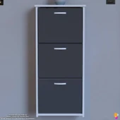 Modilayn WEST Asma Kapı Önü 52x116x26 cm’lik 3 Düşer Kapak 6 Göz Bölmeli Ayakkabılık thumbnail 10