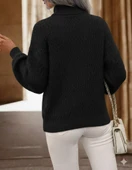 Lucky Life Lucky Life Kadın Uzun Kollu Balıkçı Yaka Triko Bluz thumbnail 4