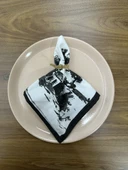 Toile De Jouy Monet Amerikan Servis 6’lı Set | 35x45 cm | %100 Pamuk Dijital Baskılı | Country Tarzı Fransız Masa Dekoru - ZT730  siyah - 4