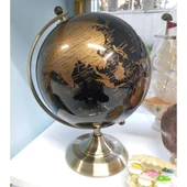 Gold Metal Kaideli Siyah Dünya Küresi 20 x 30 cm thumbnail 5