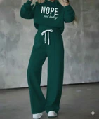 Lucky Life Kadın Uzun Kollu Nope Baskılı Beli Ribanalı Ikili Takım thumbnail 2