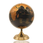Gold Metal Kaideli Siyah Dünya Küresi 20 x 30 cm thumbnail 6