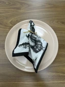 Toile De Jouy Paris Amerikan Servis 6’lı Set | 35x45 cm | %100 Pamuk Dijital Baskılı | Klasik Fransız Tarzı Masa Dekoru - ZT720  siyah - 6