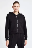 Lescon 24NTBL002136-633 Siyah Kadın Fermuarlı Kapşonlu Sweatshirt - 1