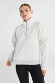 hummel Adur Zip Neck Sweatshirt Gri Kadın Fermuarlı Sweatshirt - 1