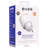 S-link SL-03 16A Akım Korumalı Akıllı Priz RGB Işıklı 2.4 G Wifi TUYA Destekli - 6