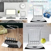 Newton Beşiği Z Denge Balans Sarkaç Topu Gümüş Büyük thumbnail 5