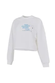 New Balance Lifestyle WNC1502-WT Beyaz Kadın Sweatshirt - 1