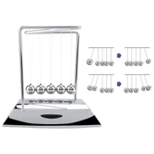 Newton Beşiği Z Denge Balans Sarkaç Topu Gümüş Büyük thumbnail 3