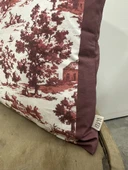 Toile De Jouy Monet Kırlent Kılıfı 43x43 cm | %100 Pamuk Dijital Baskılı | Country Tarzı Fransız Dekoratif Yastık Kılıfı - ZT750 Kırmızı - 6