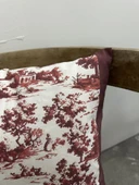 Toile De Jouy Monet Kırlent Kılıfı 43x43 cm | %100 Pamuk Dijital Baskılı | Country Tarzı Fransız Dekoratif Yastık Kılıfı - ZT750  Kırmızı - 5