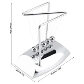 Newton Beşiği Z Denge Balans Sarkaç Topu Gümüş Büyük thumbnail 2