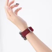 Sneezy Huawei Watch GT4 46mm İle Uyumlu Spor Silikon Metal Tokalı Soft Saat Kordonu  Mürdüm thumbnail 5