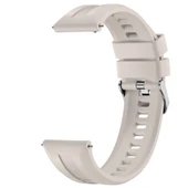 Sneezy Huawei Watch GT4 46mm İle Uyumlu Spor Silikon Metal Tokalı Soft Saat Kordonu  Starlight thumbnail 3