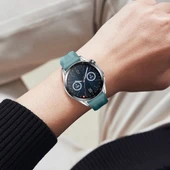 Sneezy Huawei Watch GT3 46mm GT2 46mm İle Uyumlu Spor Silikon Metal Tokalı Soft Saat Kordonu  Mavi thumbnail 6