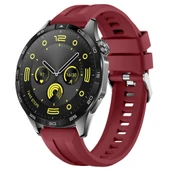 Sneezy Huawei Watch GT4 46mm İle Uyumlu Spor Silikon Metal Tokalı Soft Saat Kordonu  Mürdüm thumbnail 1