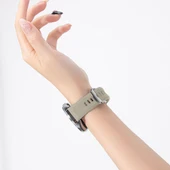 Sneezy Huawei Watch GT4 46mm İle Uyumlu Spor Silikon Metal Tokalı Soft Saat Kordonu  Krem thumbnail 5