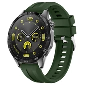 Sneezy Huawei Watch GT4 46mm İle Uyumlu Spor Silikon Metal Tokalı Soft Saat Kordonu  Haki thumbnail 1