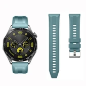 Sneezy Huawei Watch GT4 46mm İle Uyumlu Spor Silikon Metal Tokalı Soft Saat Kordonu  Mavi thumbnail 4