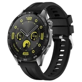Sneezy Huawei Watch GT4 46mm İle Uyumlu Spor Silikon Metal Tokalı Soft Saat Kordonu  Siyah thumbnail 1