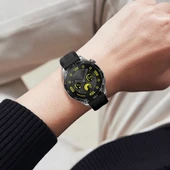 Sneezy Huawei Watch GT4 46mm İle Uyumlu Spor Silikon Metal Tokalı Soft Saat Kordonu  Siyah thumbnail 6