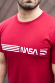 Erkek Kısa Kollu Nasa Baskı Basic Erkek T-shirt thumbnail 5