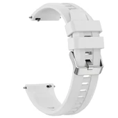 Sneezy Huawei Watch GT3 46mm GT2 46mm İle Uyumlu Spor Silikon Metal Tokalı Soft Saat Kordonu  Beyaz thumbnail 2