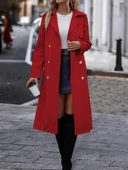 Kadın Uzun Kollu Yakalı önden Düğmeli Beli Kuşaklı Midi Gabardin Trençkot thumbnail 4