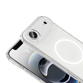 iPhone 17 Air Kılıf IC Çipli M-Safe Şarj Özellikli Şeffaf Kamera Çerçeveli Toledo Kapak thumbnail 3