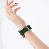 Sneezy Huawei Watch GT4 46mm İle Uyumlu Spor Silikon Metal Tokalı Soft Saat Kordonu  Haki thumbnail 5