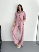 Gömlek Pantolon Ikili Takım - Toz Pembe - 3