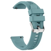 Sneezy Huawei Watch GT4 46mm İle Uyumlu Spor Silikon Metal Tokalı Soft Saat Kordonu  Mavi thumbnail 2