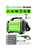 Lutian LT2161-1400 1400 Watt - 110 Bar - 6.5 Litre/Dakika - Portatif Yıkama Makinası - Kovadan Su Çekme Fon thumbnail 1