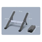 Katlanabilir Alüminyum Laptop Stand 6 Kademeli Ergonomik Yükseltici Cep Boyu Taşınabilir thumbnail 10