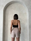 Vnlu fırfırlı şort bej s24683 thumbnail 4