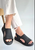 Wayi Siyah Hasır Cilt Sandalet thumbnail 3