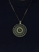 Doğal Taş Sitrin Doğal Taşlı Yuvarlak Model Antik Kadın Kolye euk46s thumbnail 2