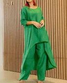 Kadın Uzun Kollu Kayık Yaka Detay Tunik Ve Pantolon Ikili Takım thumbnail 1