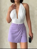 Kapaklı şort etek lila s208 thumbnail 1