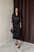 Siyah Pulpayetli Parlak Etek thumbnail 2