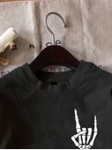 Erkek Baskılı Oversize T-shirt - Siyah thumbnail 2
