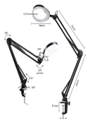 Katlanabilir LED Masa Lambası 3 Renk Modlu, Ayarlanabilir, Büyüteçli Güzellik ve Bakım Işığı thumbnail 6