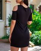 Fermuar Detay çıpa Baskılı Zincir Askılı Viskon Elbise thumbnail 7