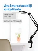 Katlanabilir LED Masa Lambası 3 Renk Modlu, Ayarlanabilir, Büyüteçli Güzellik ve Bakım Işığı thumbnail 7