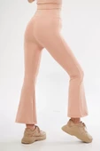 Dalgıç Yüksel Bel İspanyol Paça Tayt - Bej thumbnail 2