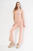 Dalgıç Yüksel Bel İspanyol Paça Tayt - Bej thumbnail 1